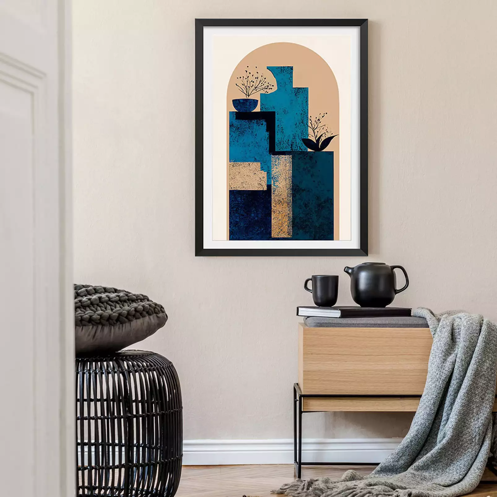 affiche-art-geometrique-vase-bleu